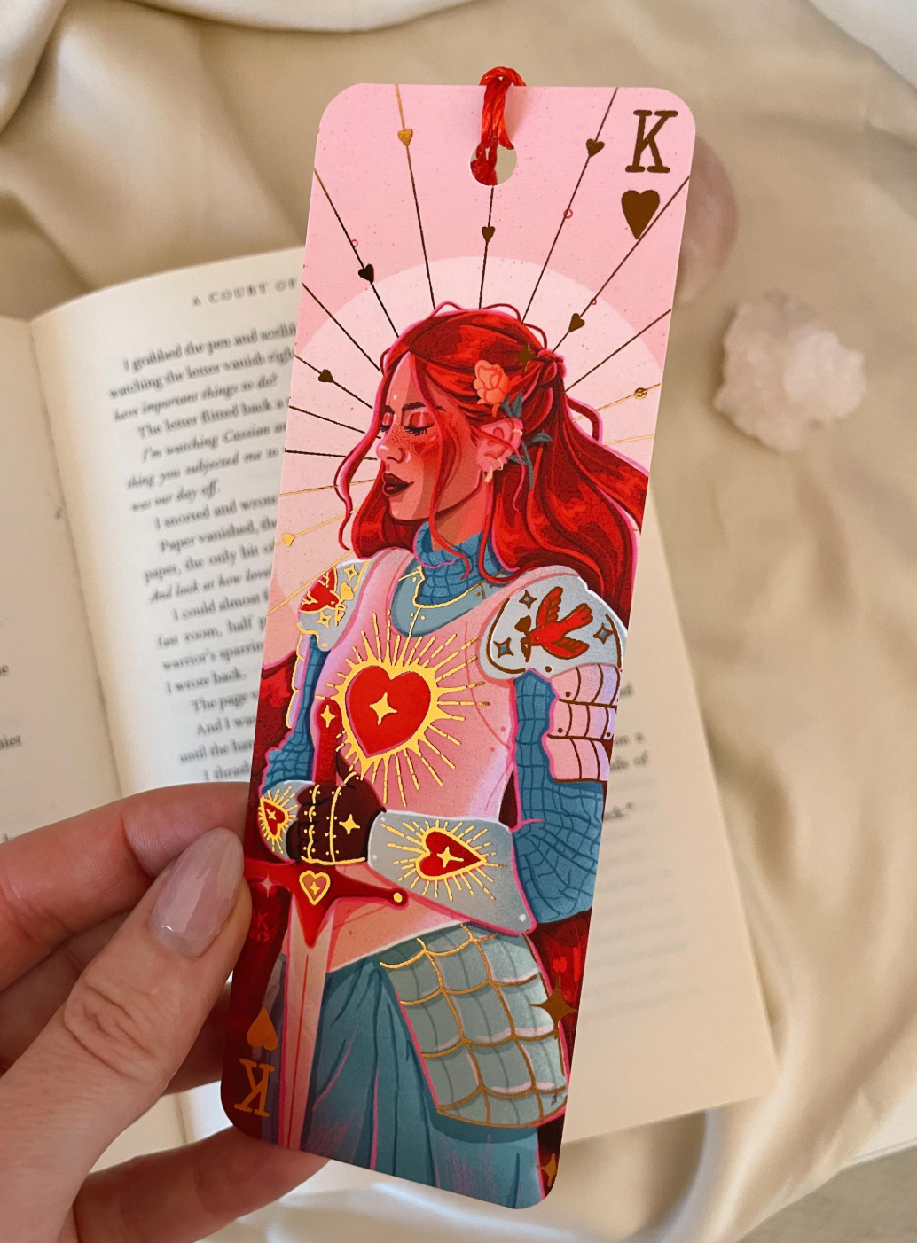 Knight of Hearts Rose Gold Foil Bookmark