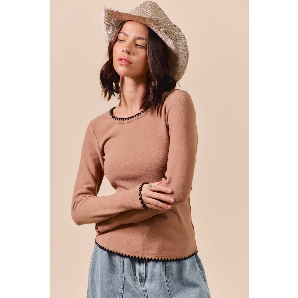 LONG SLEEVE SOFT KNIT TOP