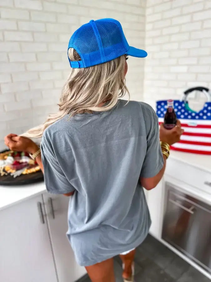 America Land Of The Free Gray Graphic Tee